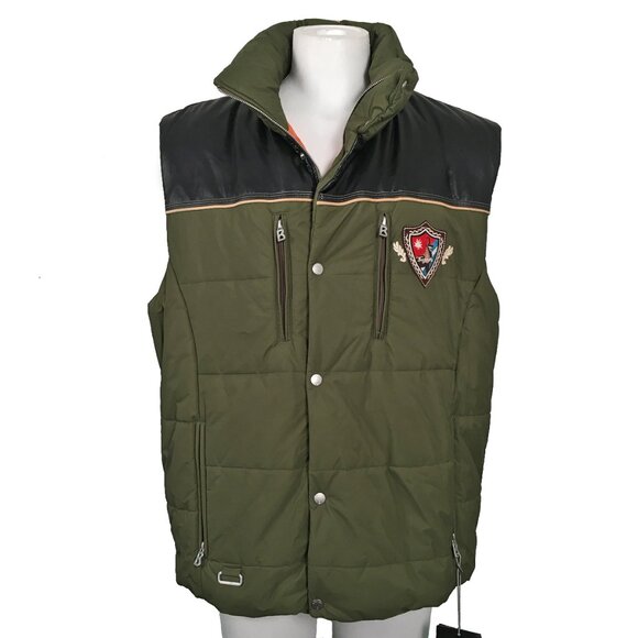 NEW Bogner Arlan Ski Vest! US 46 e 56 XXL Green With Huge Western Graphics - Picture 1 of 4